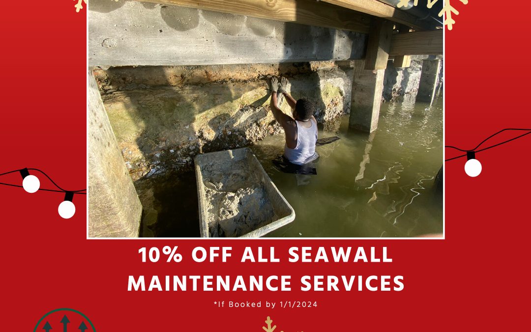 Holiday Sale – Seawall Maintenance – Dock Maintenance – Boat Lift Maintenance – Hydros Marine Construction