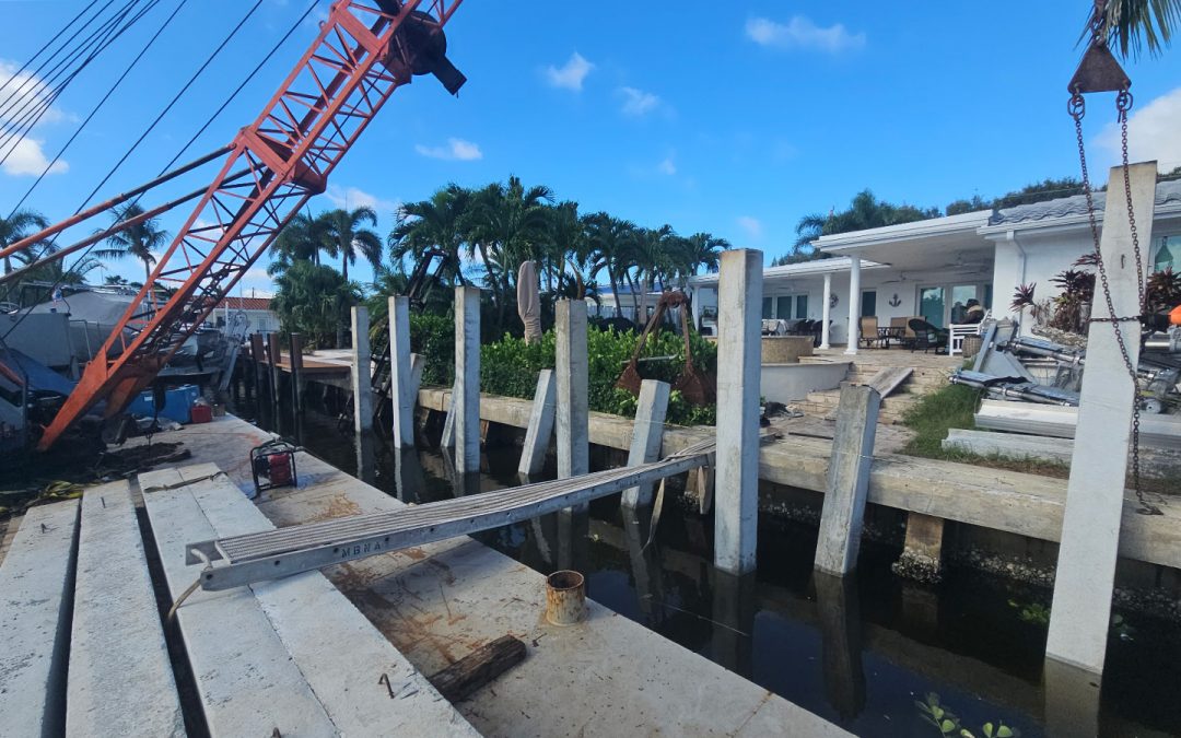 New Concrete Seawall Cap & Dock in Pompano Beach