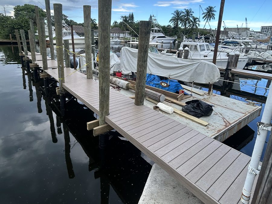 Owens Corning Wear Deck Dock Marina Project Update in Pompano Beach
